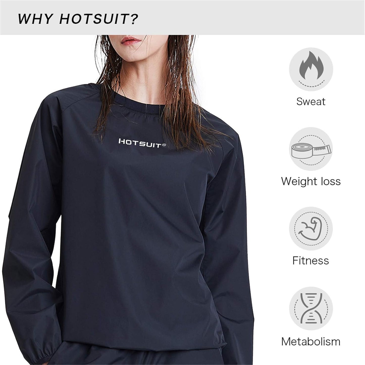 HOTSUIT Sauna Suit Women Durable Gym Workout Sauna Jacket Pants Sweat Suits
