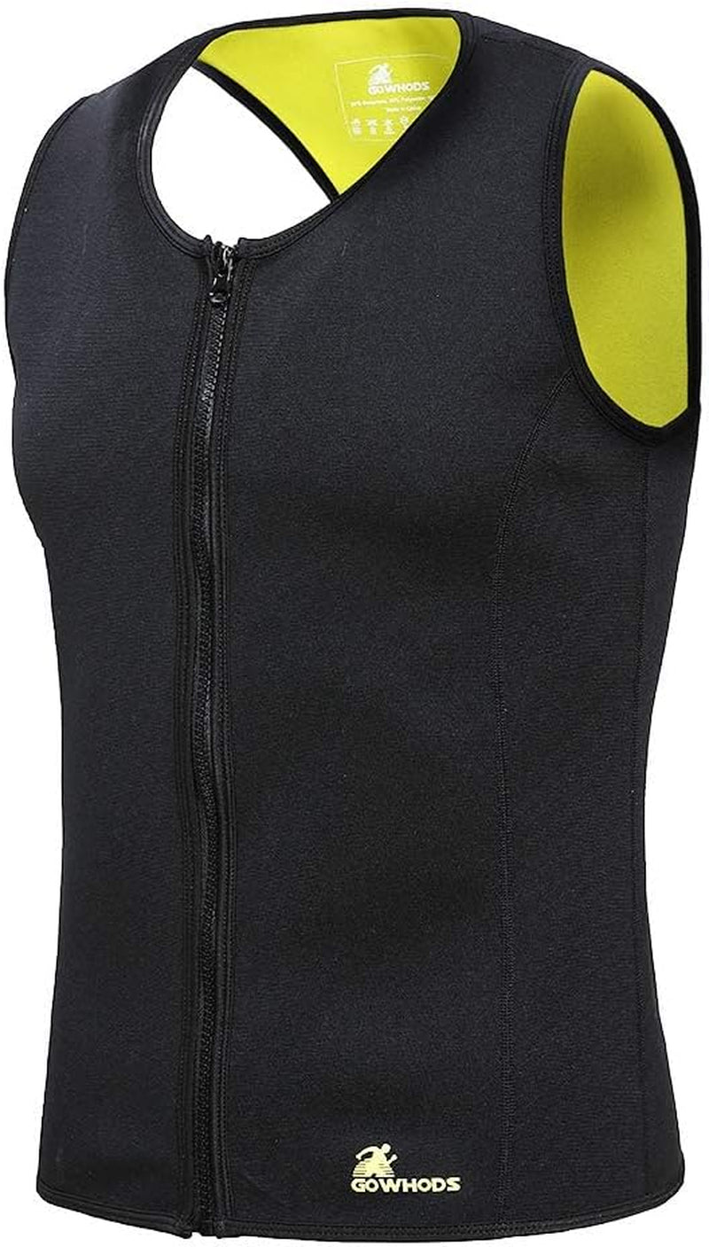 Waist Trainer Sweat Vest for Men,Hot Neoprene Sauna Tank Top Vest with Zipper,Gym Workout Suit