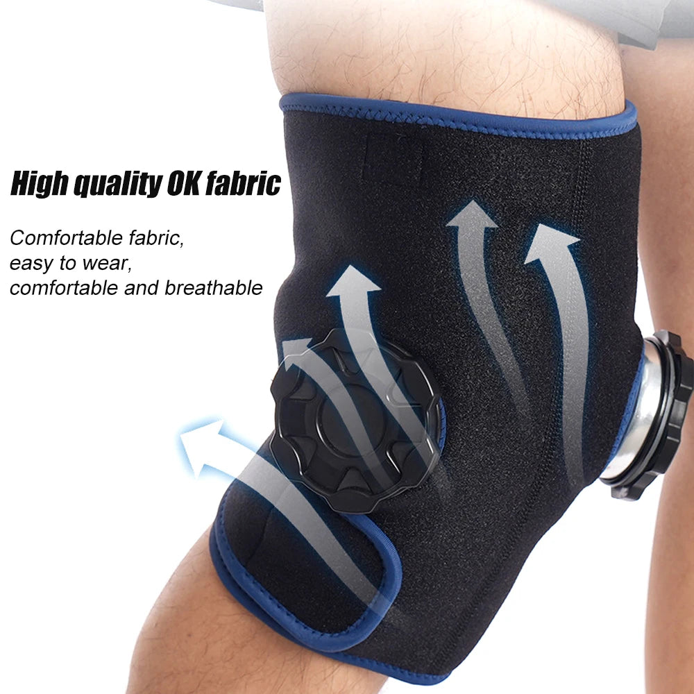 Knee Ice Pack Wrap, Hot and Cold Therapy - Reusable Compression Best for Meniscus Tear, Injury Recovery, Bursitis Pain Recovery
