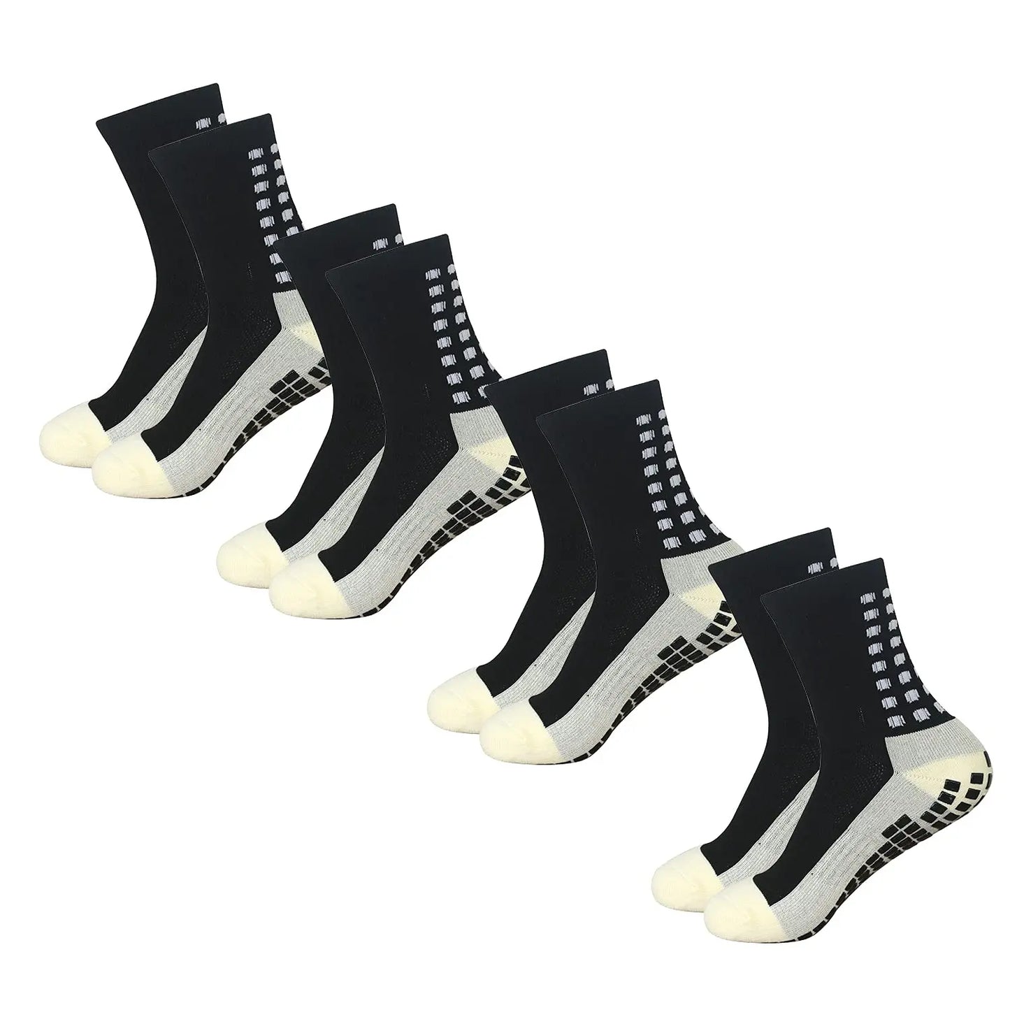 4 Pair Men'S Soccer Socks anti Slip Non Slip Grip Pads for Football Basketball Sports Grip Socks