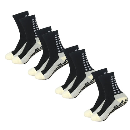 4 Pair Men'S Soccer Socks anti Slip Non Slip Grip Pads for Football Basketball Sports Grip Socks
