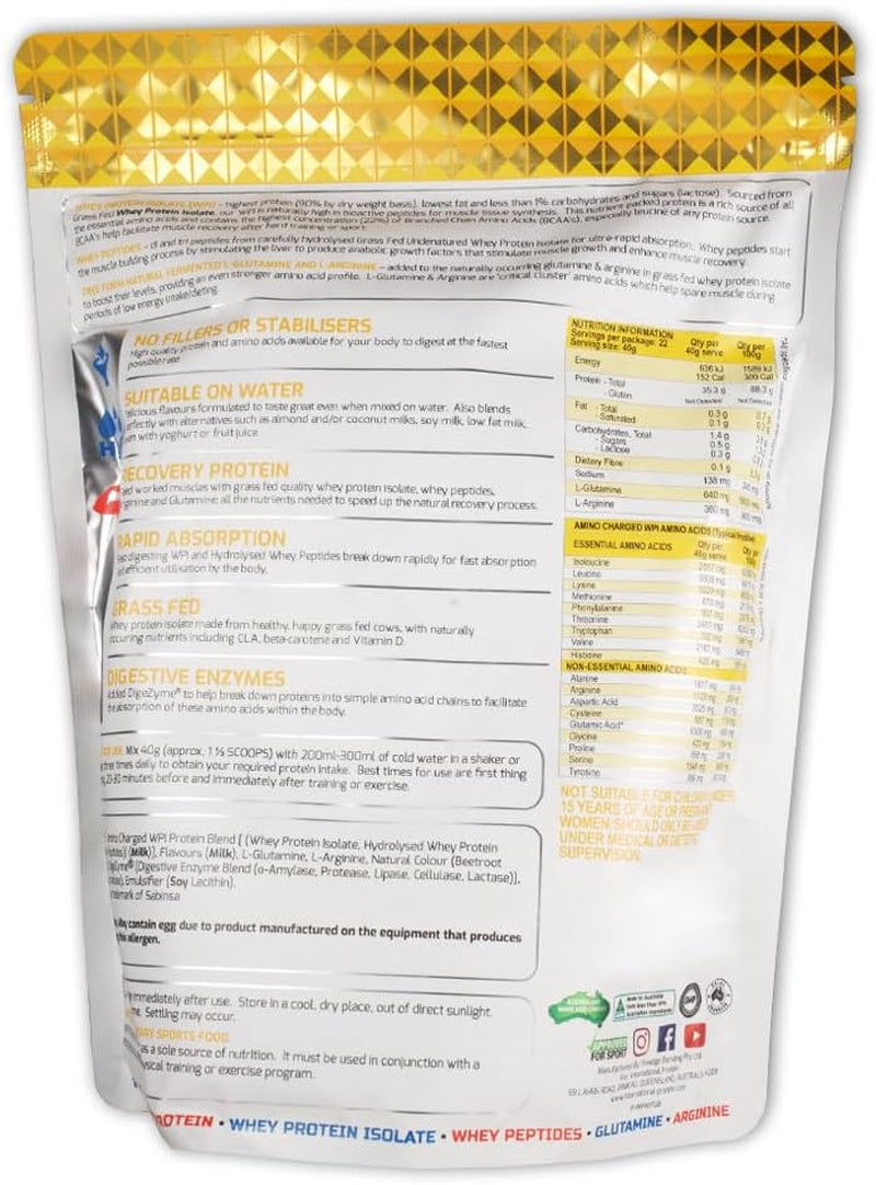 Amino Charged Choc Raspberry Flavour Whey Protein Isolate Powder 907 G