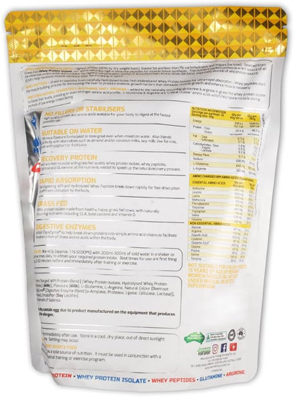 Amino Charged Choc Raspberry Flavour Whey Protein Isolate Powder 907 G