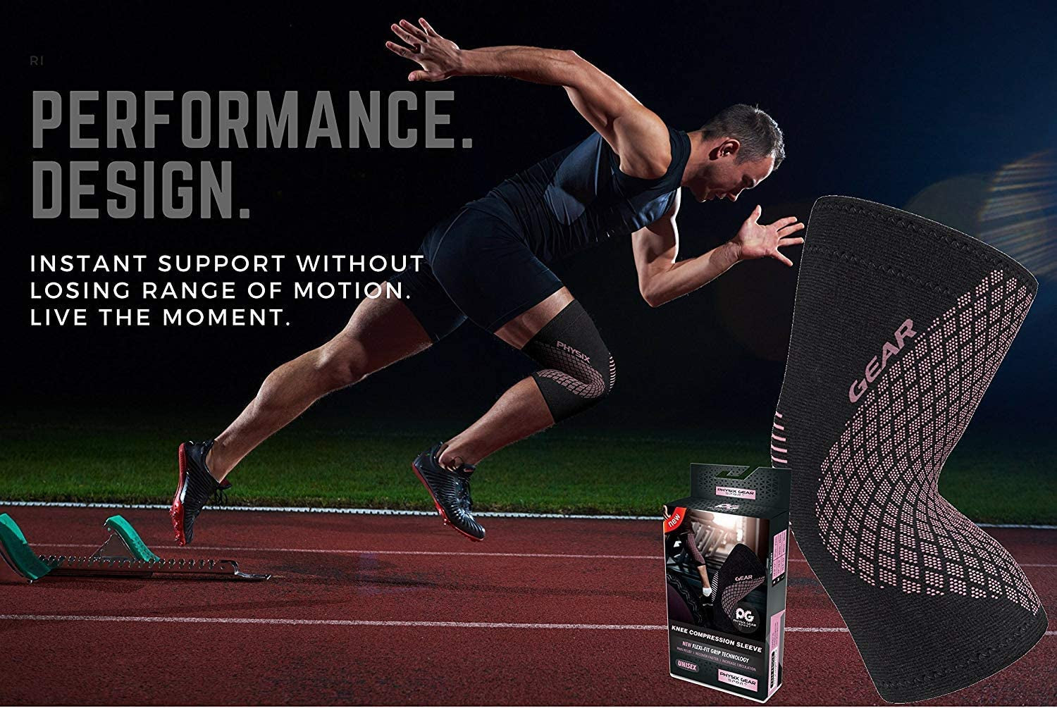 Physix Gear Compression Knee Sleeve for Men and Women - Optimal Support and Stability for Sports, Exercise, and Daily Activities