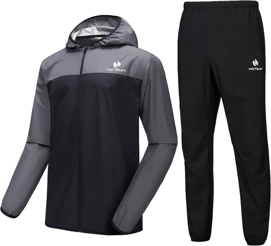 HOTSUIT Sauna Suit for Men Sweat Suits Gym Workout Exercise Sauna Jacket Pant Full Body