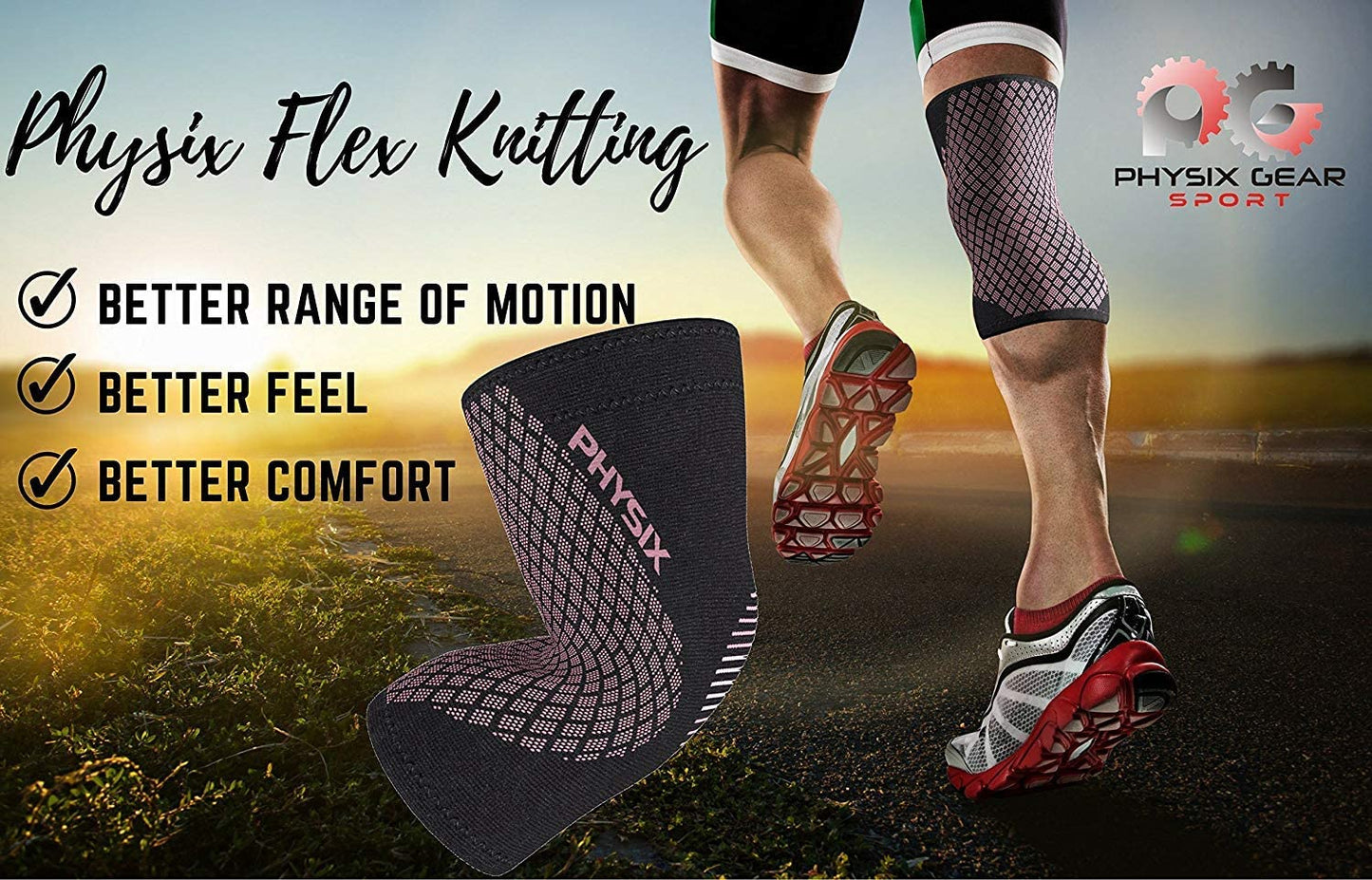 Physix Gear Compression Knee Sleeve for Men and Women - Optimal Support and Stability for Sports, Exercise, and Daily Activities