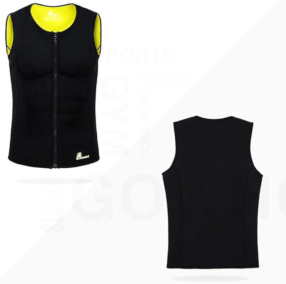 Waist Trainer Sweat Vest for Men,Hot Neoprene Sauna Tank Top Vest with Zipper,Gym Workout Suit