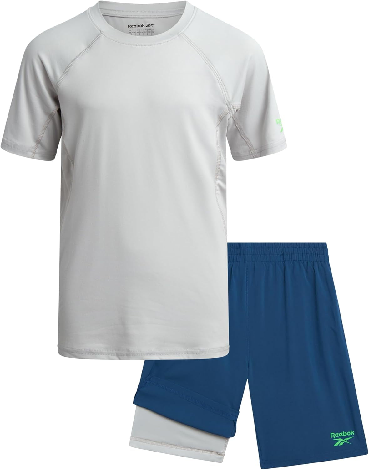 Boys Athletic Shorts Set - 2 Piece Summer Clothes Outfit with Graphic Tee and Gym Shorts with Inner Compression Lining