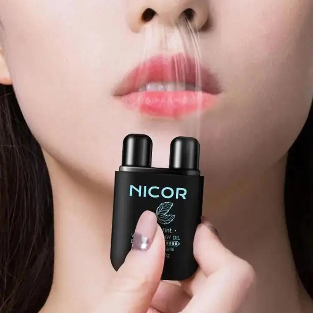 Portable Nasal Inhaler Mint Energy Oil Bar Double Hole Aromatherapy Nasal Stick Boost Energy for Headaches Stuffy Nose