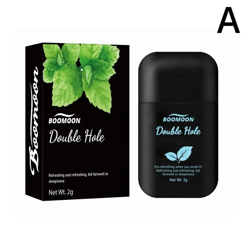 Portable Nasal Inhaler Mint Energy Oil Bar Double Hole Aromatherapy Nasal Stick Boost Energy for Headaches Stuffy Nose