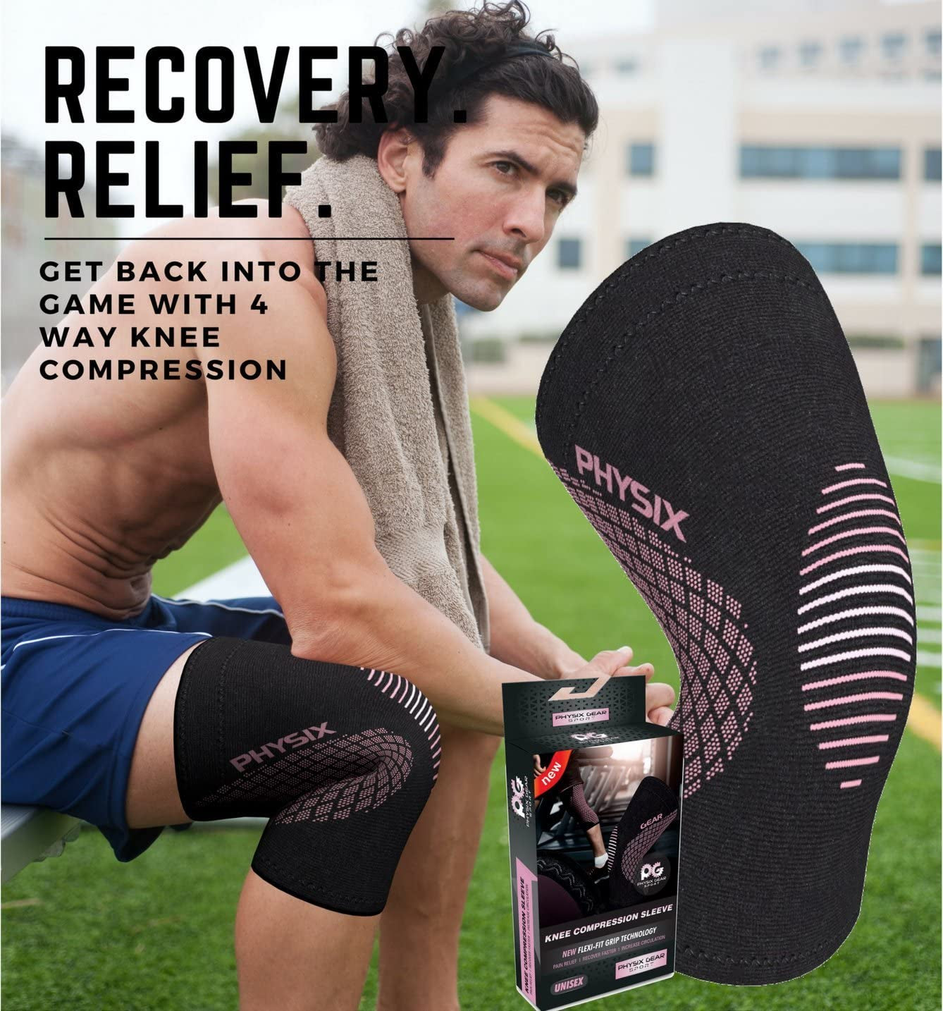 Physix Gear Compression Knee Sleeve for Men and Women - Optimal Support and Stability for Sports, Exercise, and Daily Activities