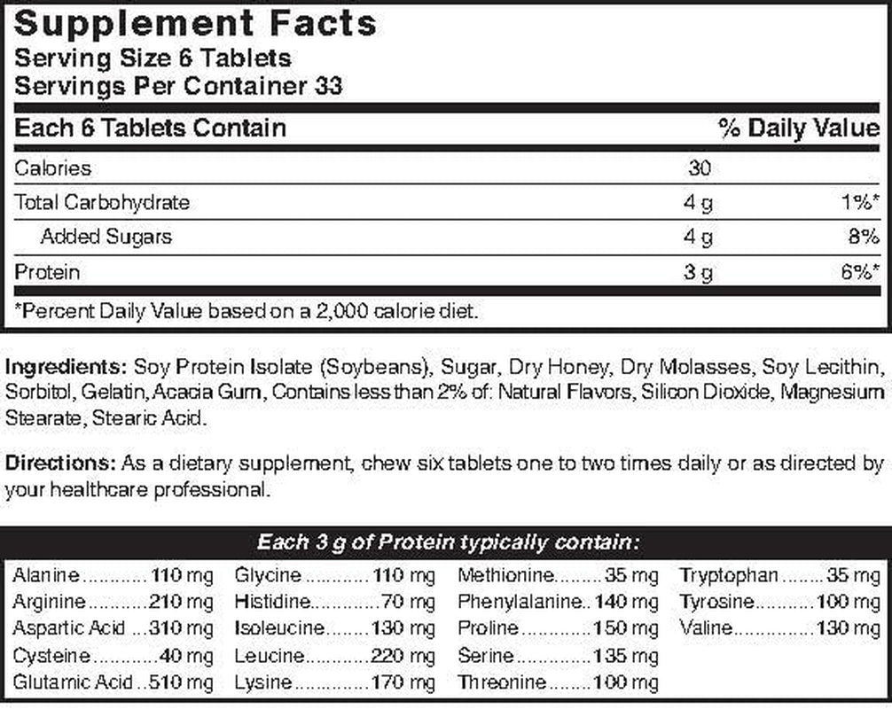 Natures Blend Protein Tablets Honey Flavor 200 Tablets