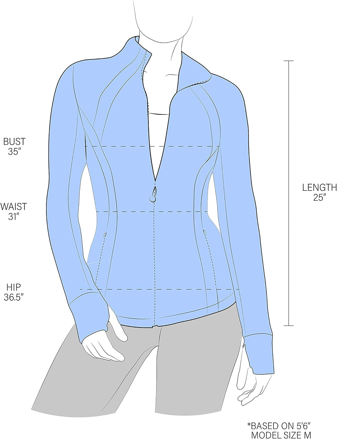 Lightweight Full Zip Athletic Track Jacket with Slim Fit and Thumbholes