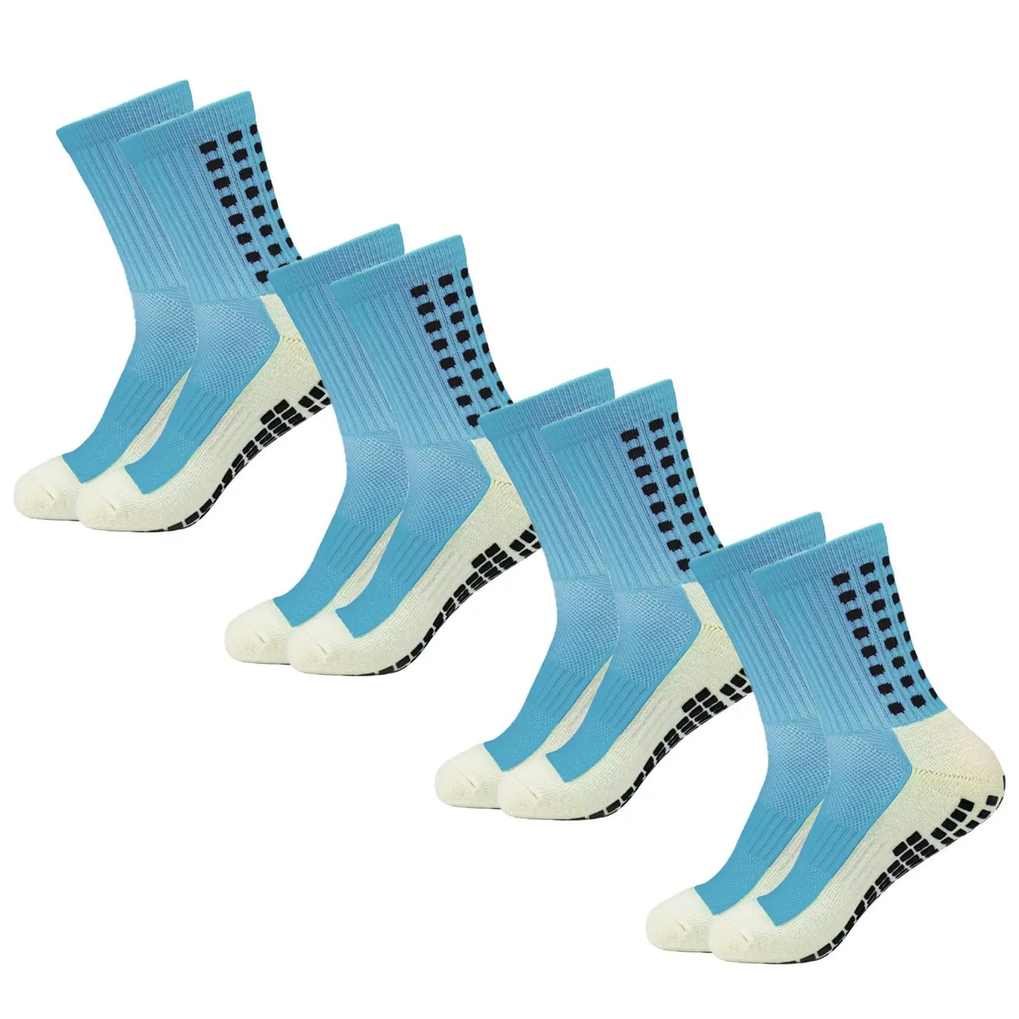 4 Pair Men'S Soccer Socks anti Slip Non Slip Grip Pads for Football Basketball Sports Grip Socks