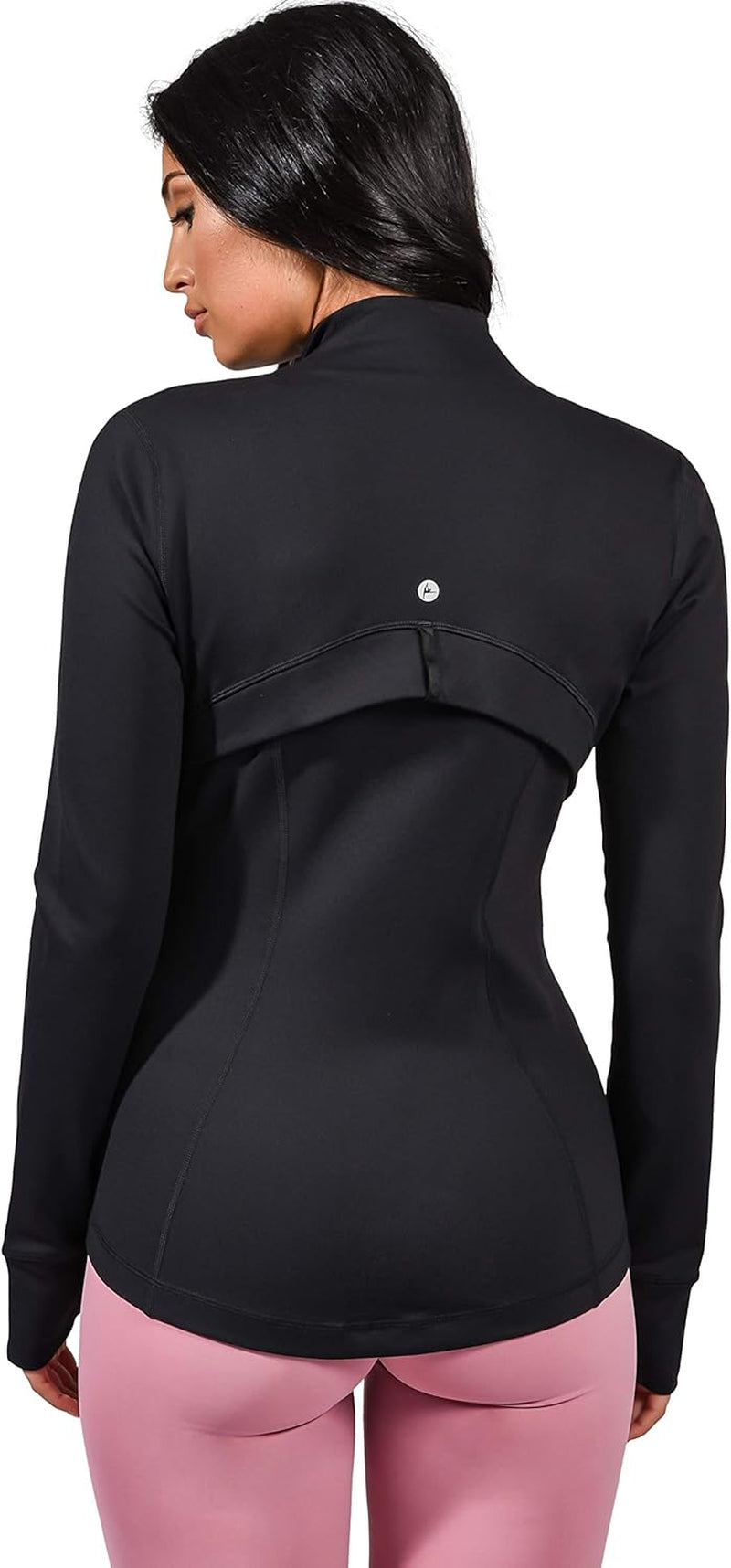 Lightweight Full Zip Athletic Track Jacket with Slim Fit and Thumbholes