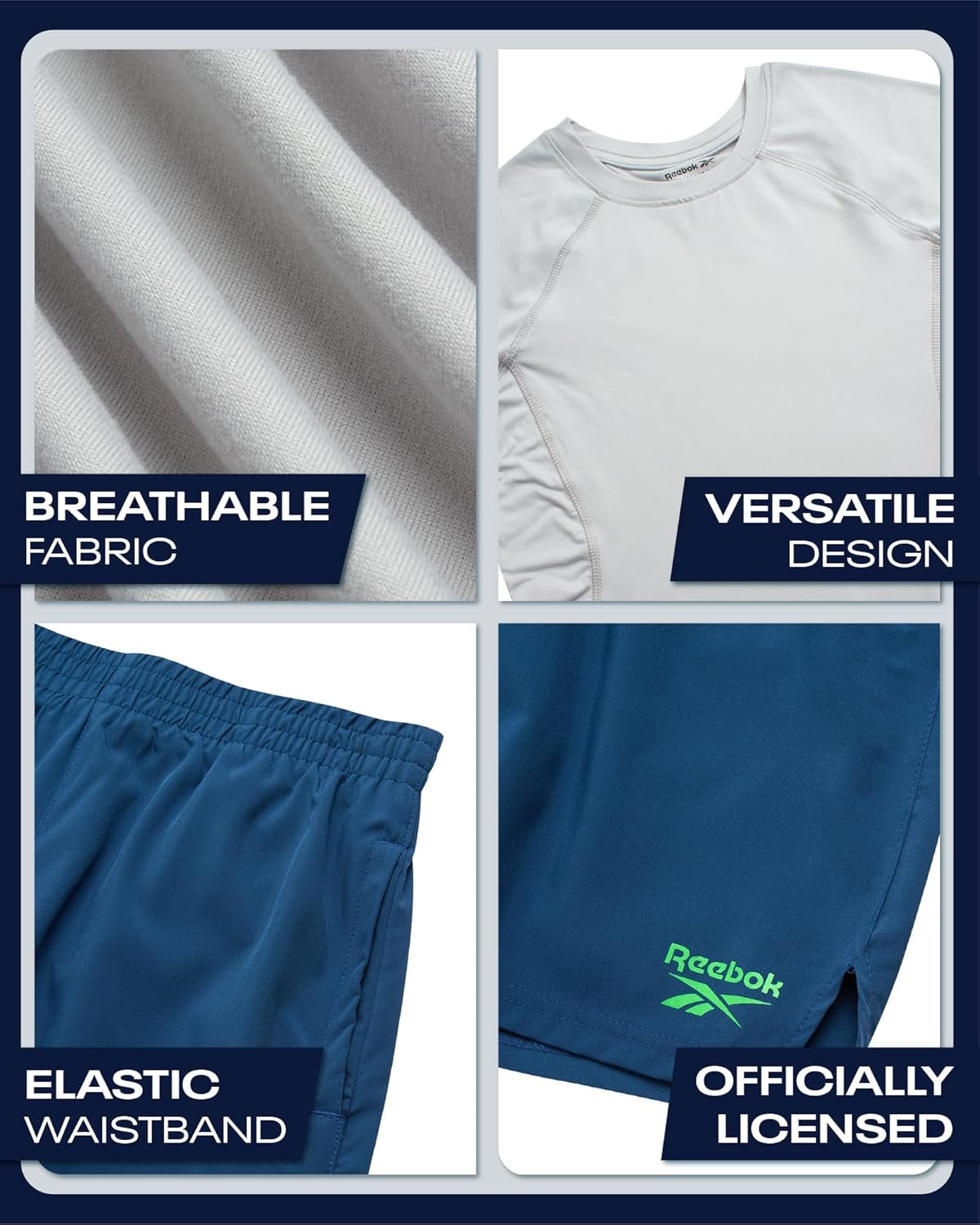 Boys Athletic Shorts Set - 2 Piece Summer Clothes Outfit with Graphic Tee and Gym Shorts with Inner Compression Lining